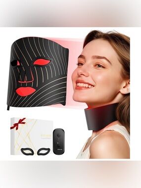 Red Light LED Face & Neck Light Therapy Mask and Neck Wrap - New Open Box